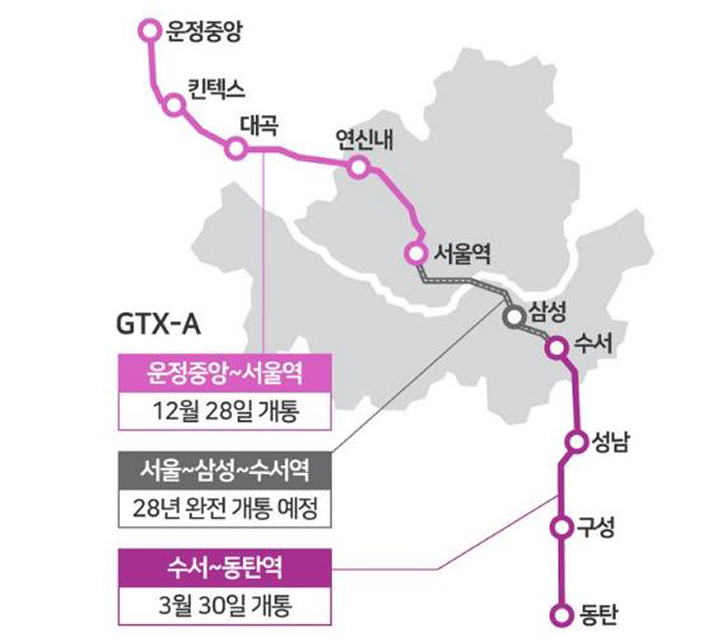 'GTX-A' '노선도'다.