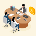 KB국민은행 기업금융 지원 네 가지를 소개하는 콘텐츠의 메인 이미지다.