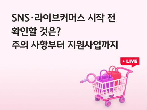 SNS 및 라이브커머스 시작 전 필수 체크사항: 주의사항과 정부 지원사업 안내 배너