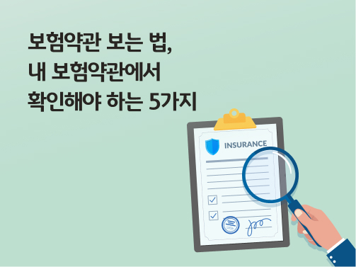 보험약관 보는 법, 내 보험약관에서 확인해야 하는 5가지 콘텐츠의 메인 이미지다.
