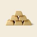 금괴(골드바) 6개가 쌓여 있습니다. 