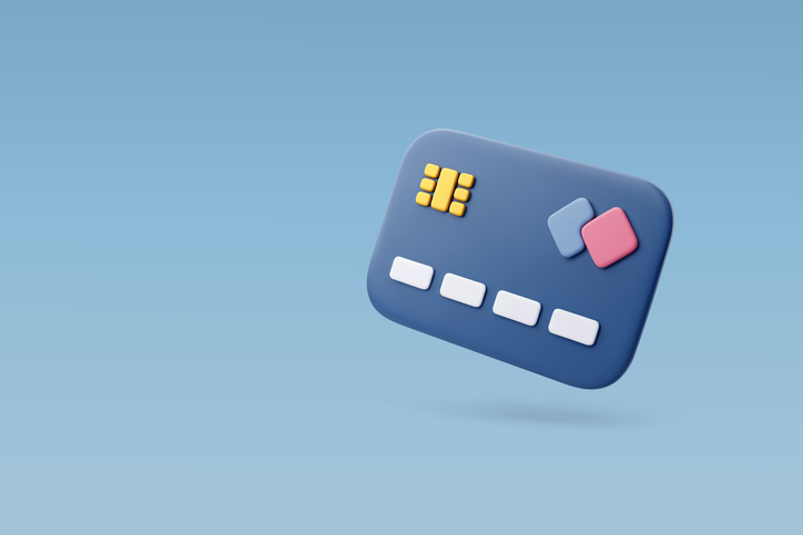 남색 신용카드 일러스트 이미지이다.